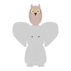 cute elephant and owl woodland animals