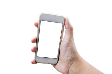 right hand holding mobile phone