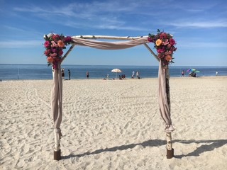 A Wedding Altar on the Beach at Sunken Meadow State Park in Kings Park, Long Island, NY.