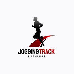 Fototapeta na wymiar Jogging Track Silhouette logo designs, Man Running logo