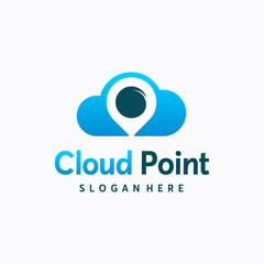 Cloud Point logo designs concept vector, Cloud Navigation logo