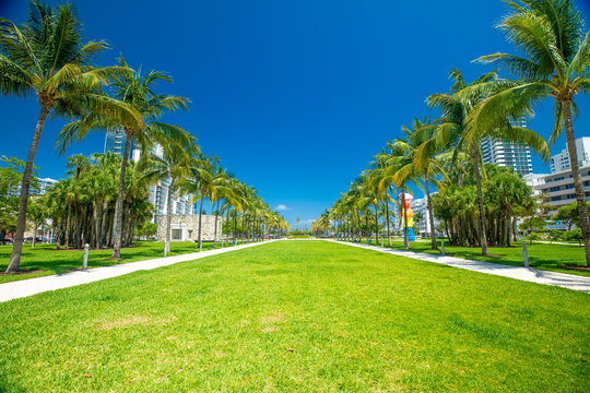 Collins park in South Beach, Miami Beach, Florida. USA