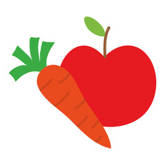 fresh tomato and carrot vegetables icons