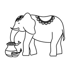indian elephant with candle and pot ceramic