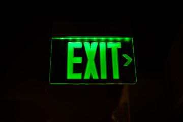green exit sign neon
