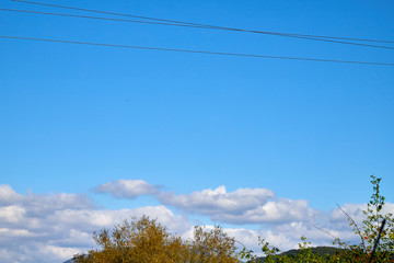Beautiful sky with clouds over mountain in a good day