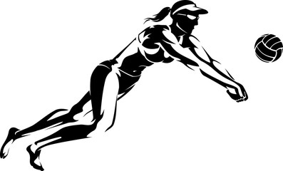 Abstract Volleyball Woman Player