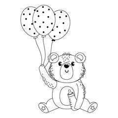 Bear and baby shower symbol design