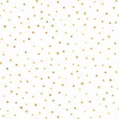 Behang Gouden Confetti Naadloos Patroon - Gouden confetti herhalend patroonontwerp © Mai