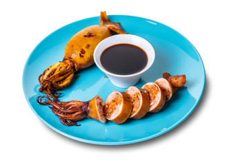 cooked squid close-up