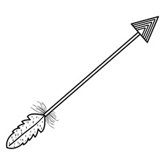 bohemian arrow with feathers icon