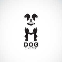 Vector of sitting dog (bulldog) on white background. Pet. Animals. Dogs logo or icon. Easy editable layered vector illustration.
