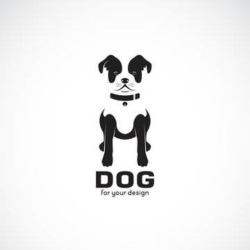 Vector of sitting dog (bulldog) on white background. Pet. Animals. Dogs logo or icon. Easy editable layered vector illustration.
