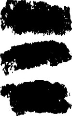 Vector brush set. Black paint strokes isolated on white background