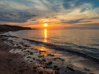 The beach and shoreline of Green Gables Shore on Prince Edward Island in Canada