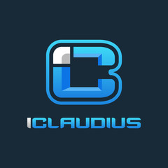 initial logo design ic is blue