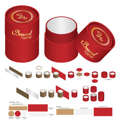 Box packaging die cut template design. 3d mock-up