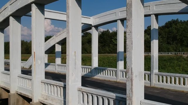 Slightly different view of Rainbow Bridge on historic Route 66, near Baxter Springs Kansas. People from all over the world still travel over this bridge as they get their kicks on route sixty six.