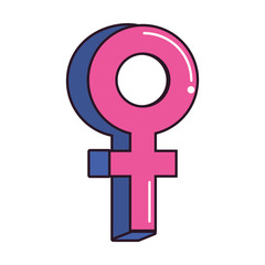 female gender sign on white background