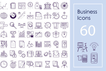 Business icon big set. Vector outline icons for website, apps and presentations.