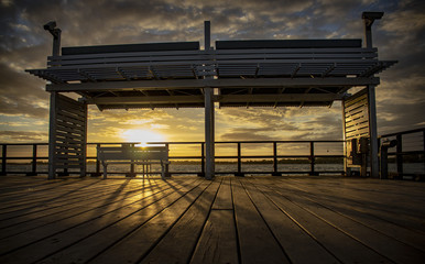 sunset jetty australienne