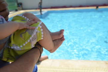 Pool party summer time kids friends vacation