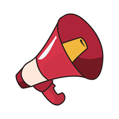 megaphone comic pop art on white background