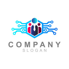 logo of people with high technology with modern look, logo ready to use
