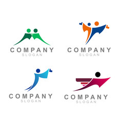 logo set human and family icon template, charity icon, people logo