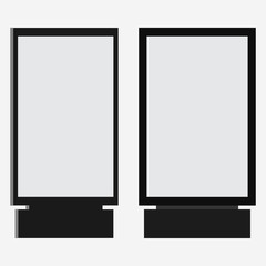Lightbox or vertical city format billboard. Light box signage in realistic frame design