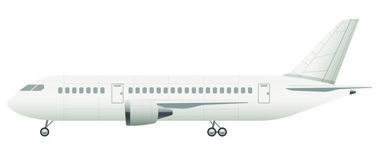 Realistic airplane vector design illustration isolated on white background