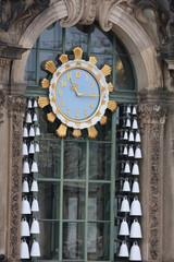 Vintage and old clock in Dresden city - Germany 