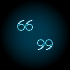 quotes, text neon icon. Simple thin line, outline vector of Text editor icons for UI and UX, website or mobile application