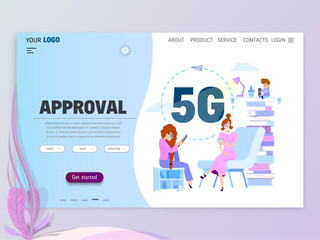 Graphic designer, artist - draws on the tablet, flat style. Landing Page Template