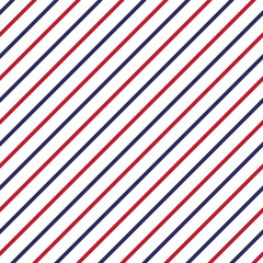 American patriotic seamless pattern with stripes in traditional red, blue and white colors. USA Independence Day 4th July celebration concept.