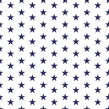 American patriotic seamless pattern with navy stars on a white background. USA Independence Day 4th July celebration concept.