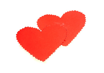 paper heart isolated on white background