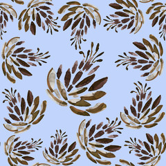 Lily seamless pattern with watercolor painted ornament. Floral background. Hand painted illustration - 274178347