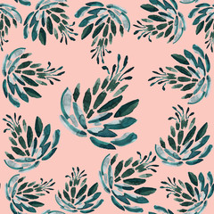 Lily seamless pattern with watercolor painted ornament. Floral background. Hand painted illustration