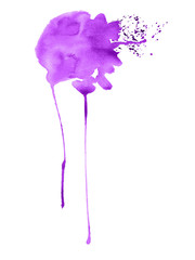 Violete Watercolor Spot. Creative Abstract Aquarelle.