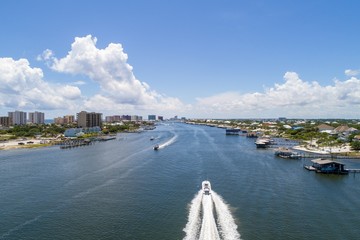 Aerial view of Ono Island, Alabama and perdido beach, Florida 