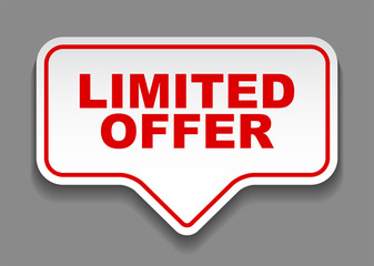 red vector banner limited offer
