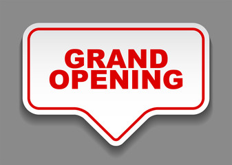 red vector banner grand opening