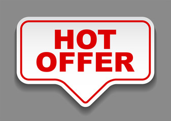 red vector banner hot offer