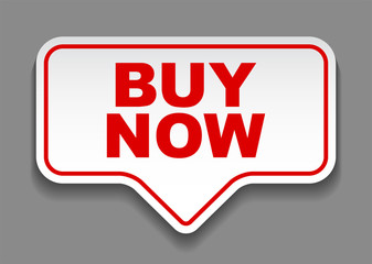 red vector banner buy now