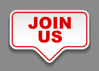 red vector banner join us