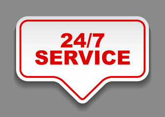 red vector banner 24/7 service