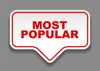 red vector banner most popular