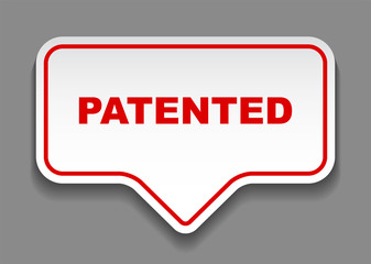 red vector banner patented