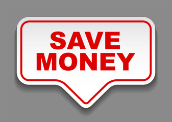 red vector banner save money